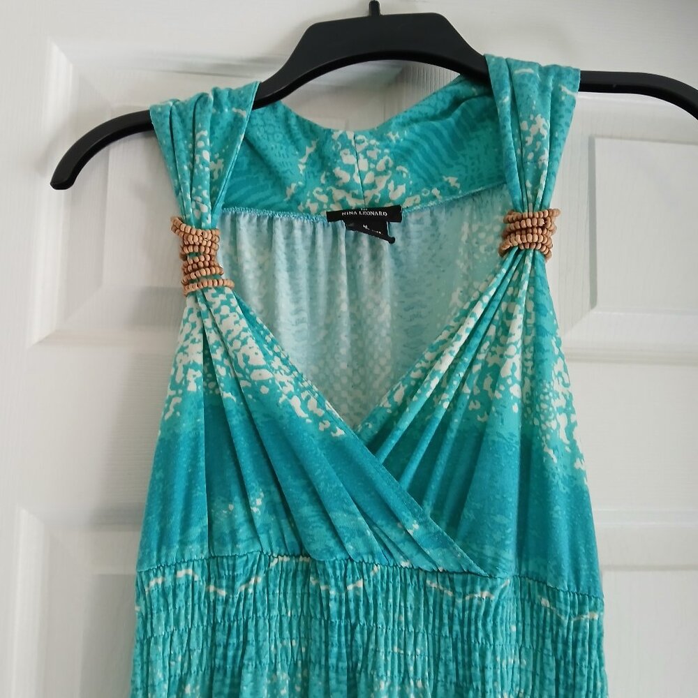 Lennie for Nina Leonard Long Dress Green